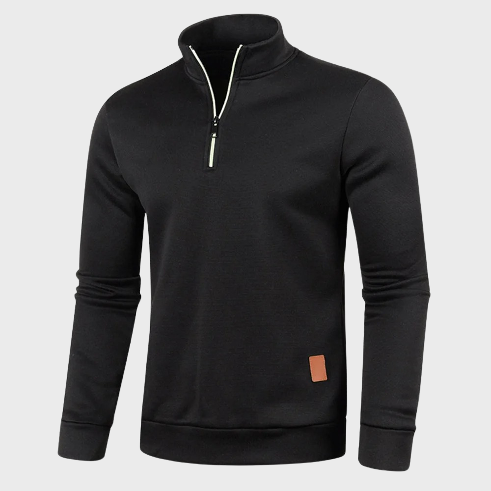 Maglione da uomo con zip corta a un quarto - Image 4