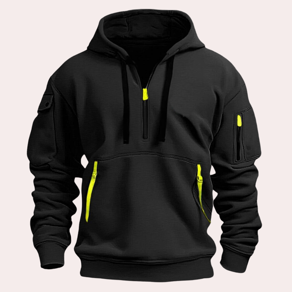 Felpa da uomo con cappuccio e mezza zip - Image 10