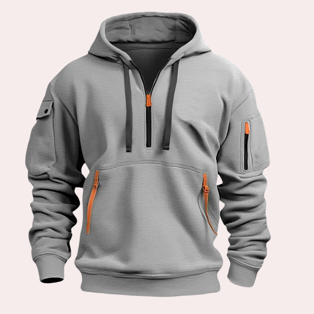 Felpa da uomo con cappuccio e mezza zip - Image 11