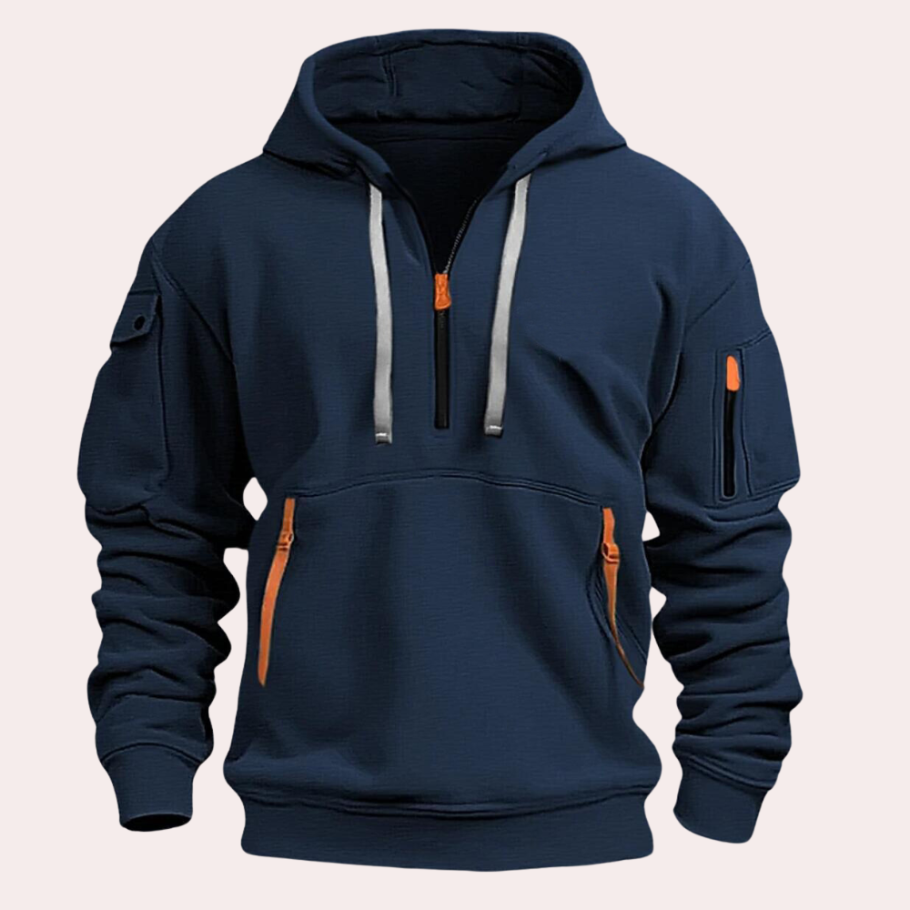 Felpa da uomo con cappuccio e mezza zip - Image 12
