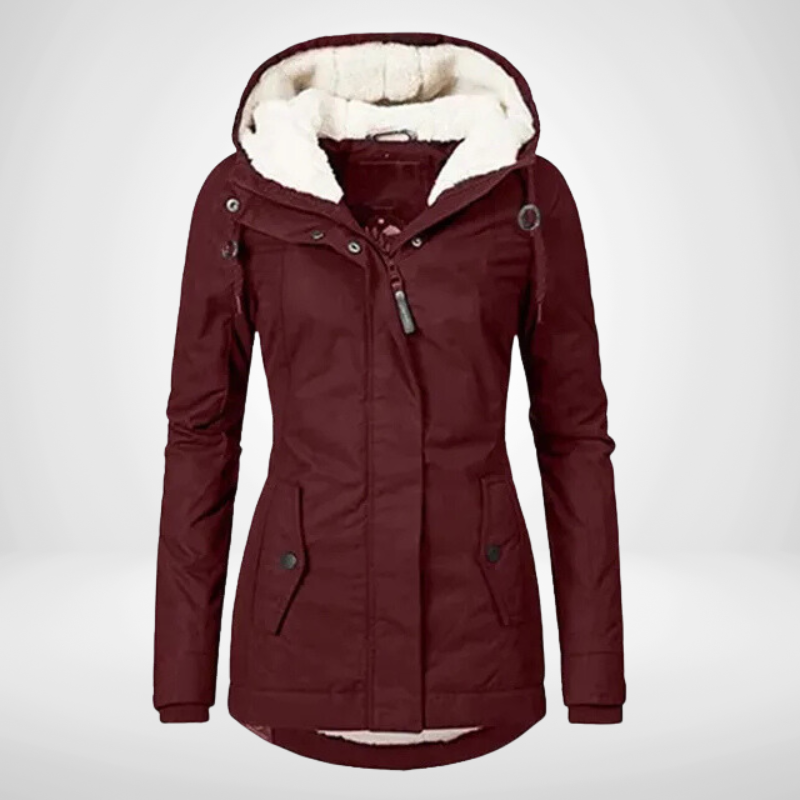 Giacca da donna con cappuccio e fodera in pile - Image 4