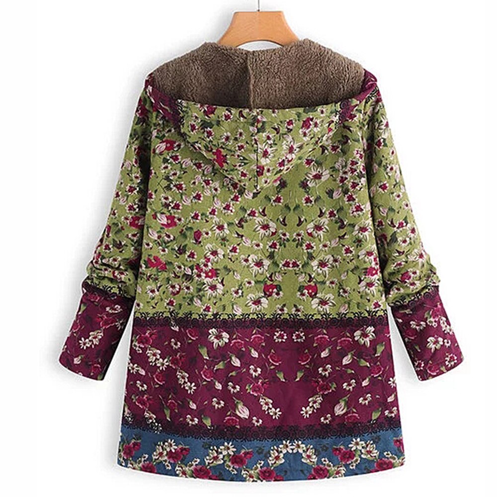 Giacca con cappuccio da donna a fiori - Image 2