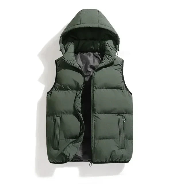 Gilet Piumino Imbottito con Cappuccio da Uomo - Image 1