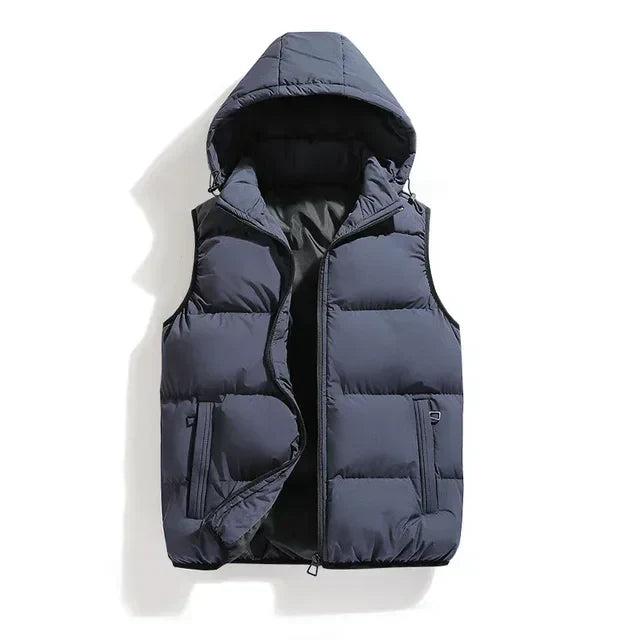 Gilet Piumino Imbottito con Cappuccio da Uomo - Image 8