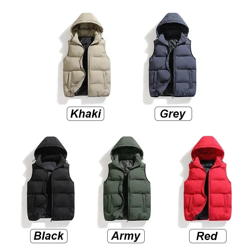 Gilet Piumino Imbottito con Cappuccio da Uomo - Image 6