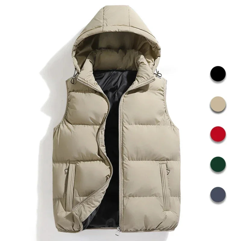 Gilet Piumino Imbottito con Cappuccio da Uomo - Image 2
