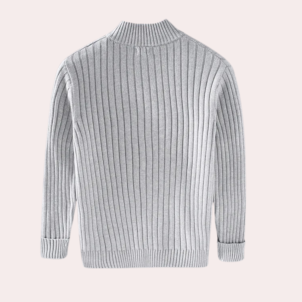 Giacca da uomo in maglia a coste con zip - Image 2