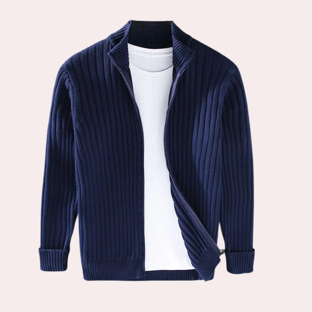 Giacca da uomo in maglia a coste con zip - Image 6