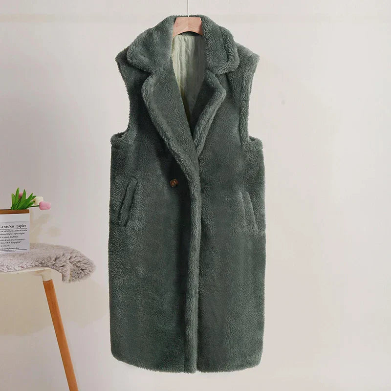 Cappotto Lungo Senza Maniche da Donna - Image 9