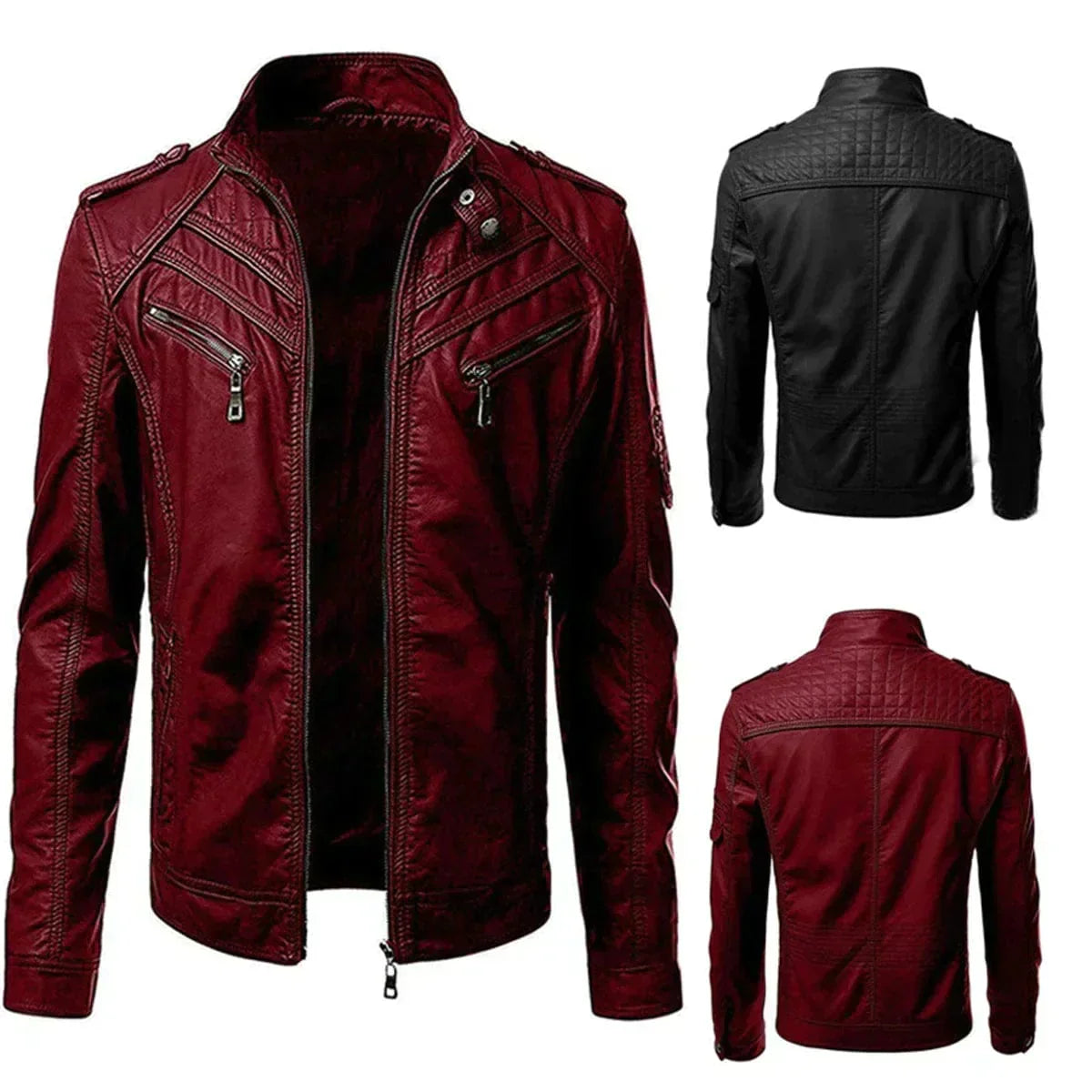 Giacca da motociclista slim-fit da uomo - Image 6