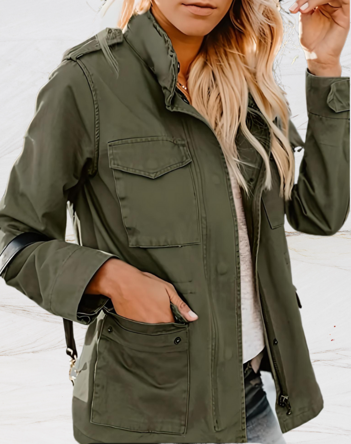 Giacca militare da donna con colletto - Image 2