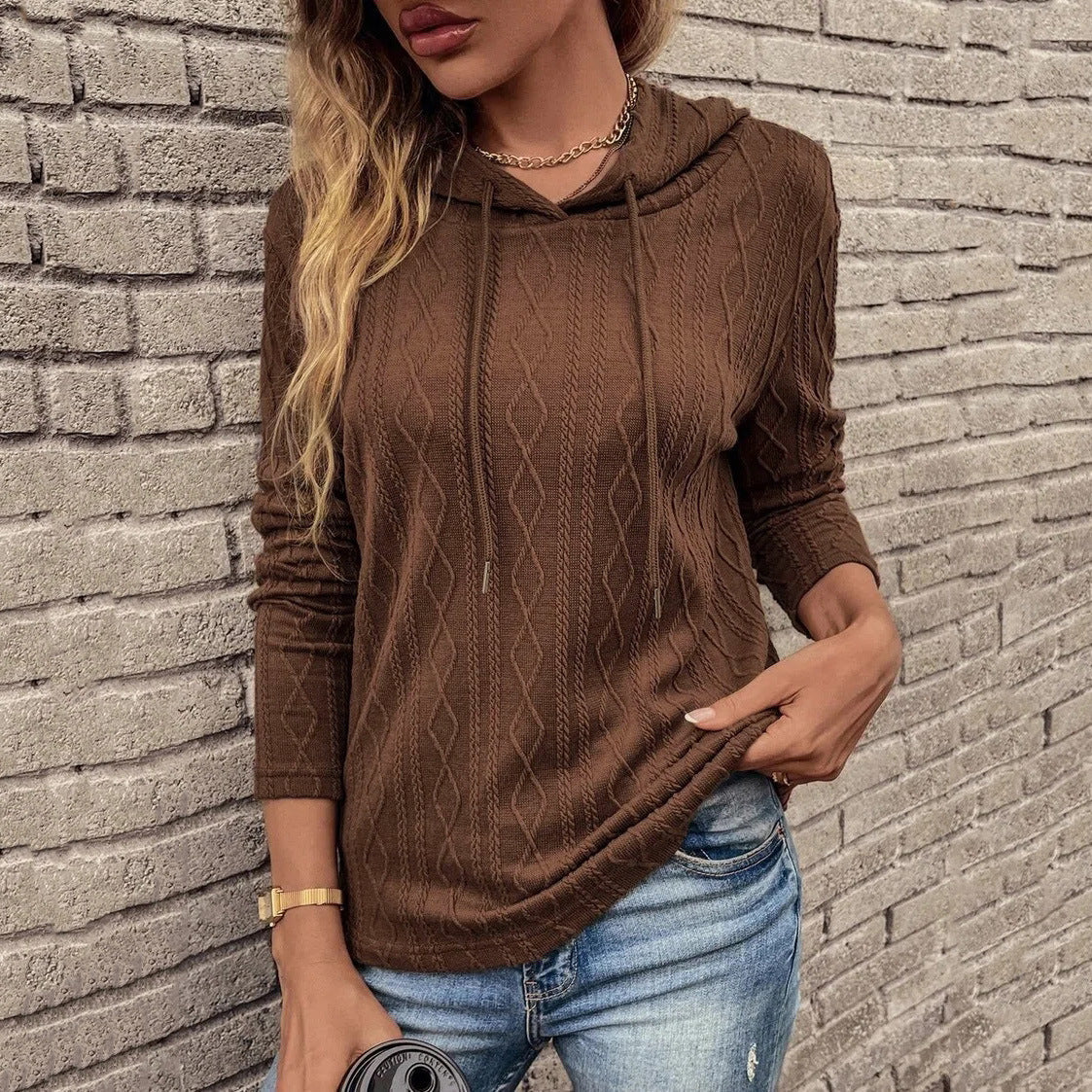 Maglione Pullover con Cappuccio da Donna - Image 3