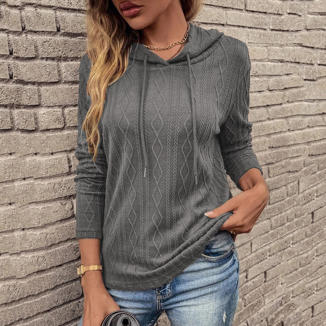 Maglione Pullover con Cappuccio da Donna - Image 2