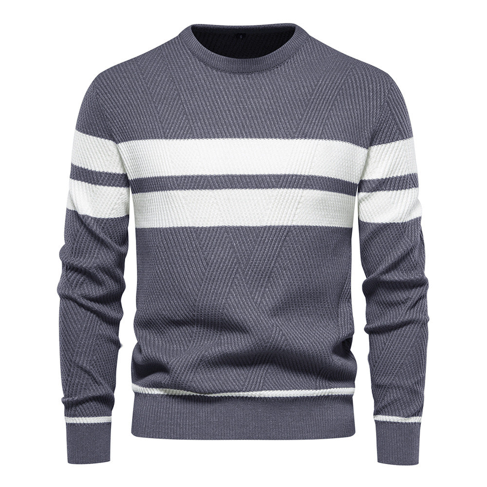 Maglione da Uomo a Righe con Girocollo - Image 8