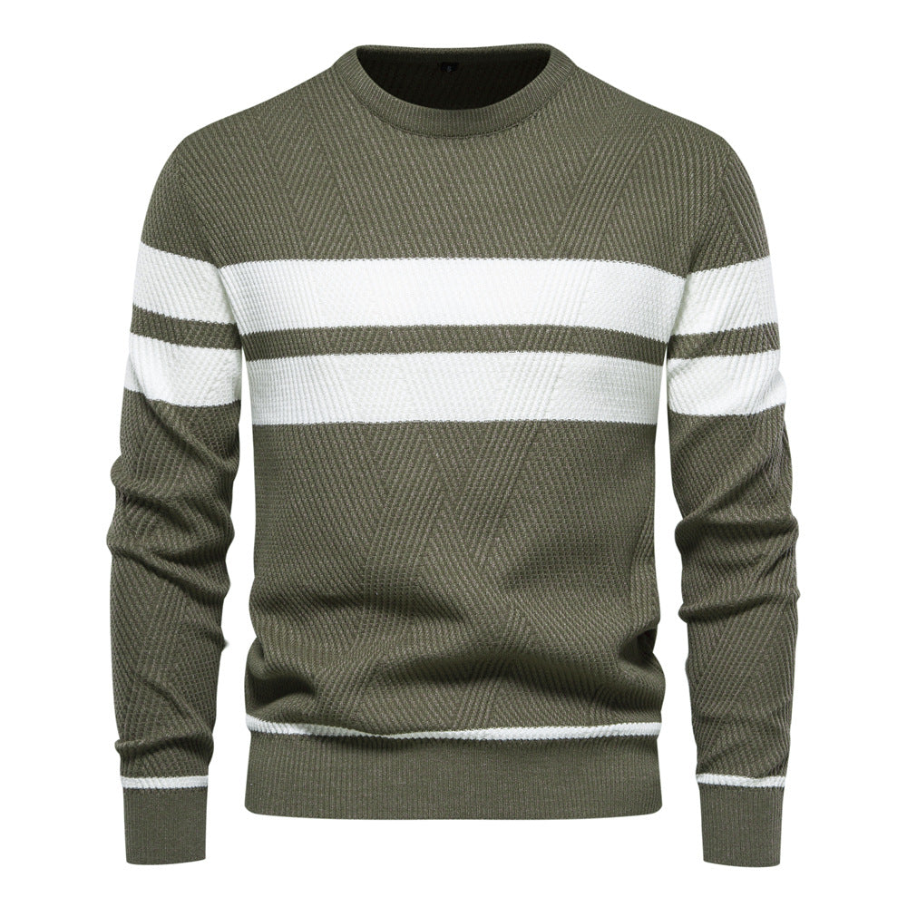 Maglione da Uomo a Righe con Girocollo - Image 11