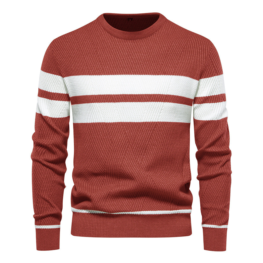 Maglione da Uomo a Righe con Girocollo - Image 6