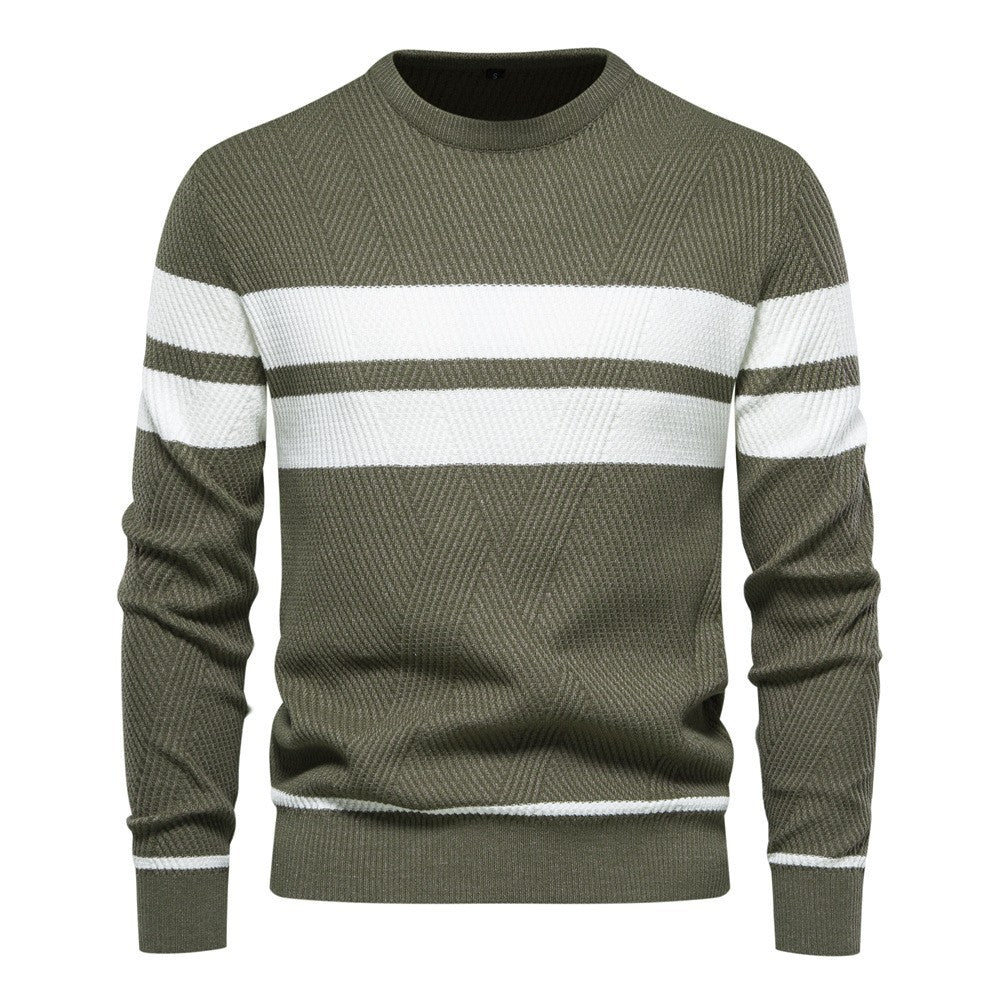 Maglione da Uomo a Righe con Girocollo - Image 5