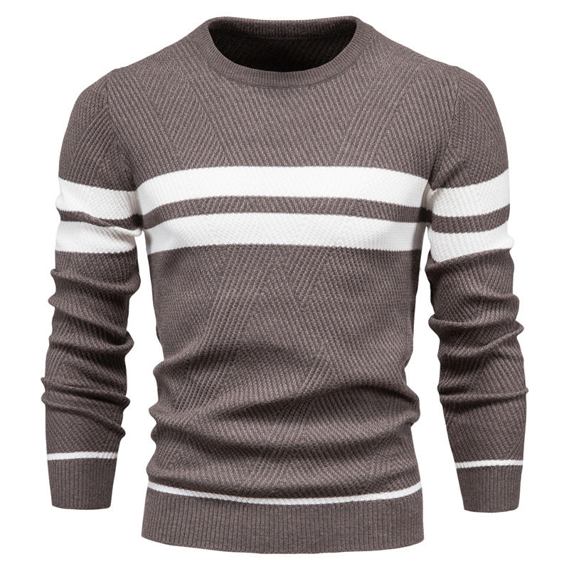 Maglione da Uomo a Righe con Girocollo - Image 7