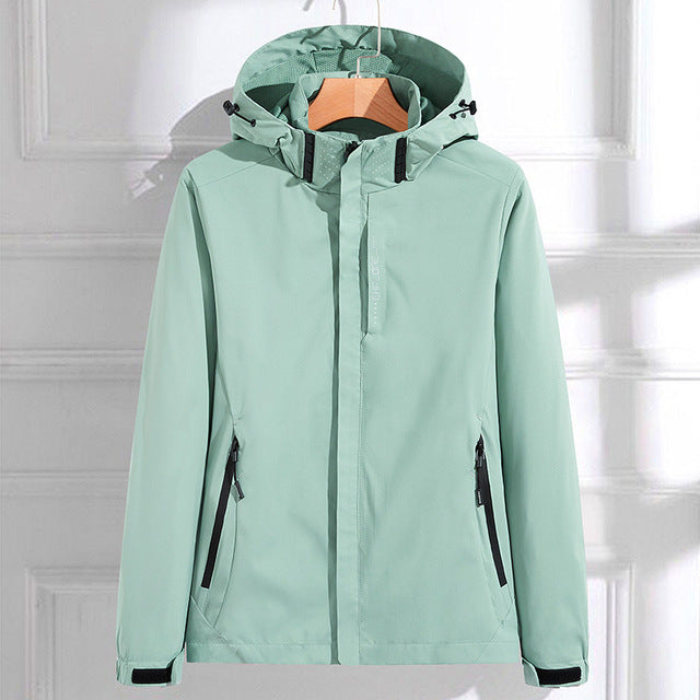 Cappotto da donna con cappuccio e zip intera - Image 1