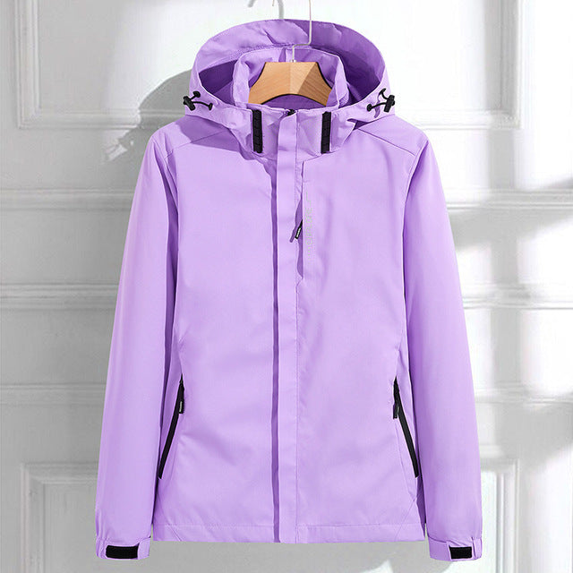 Cappotto da donna con cappuccio e zip intera - Image 3
