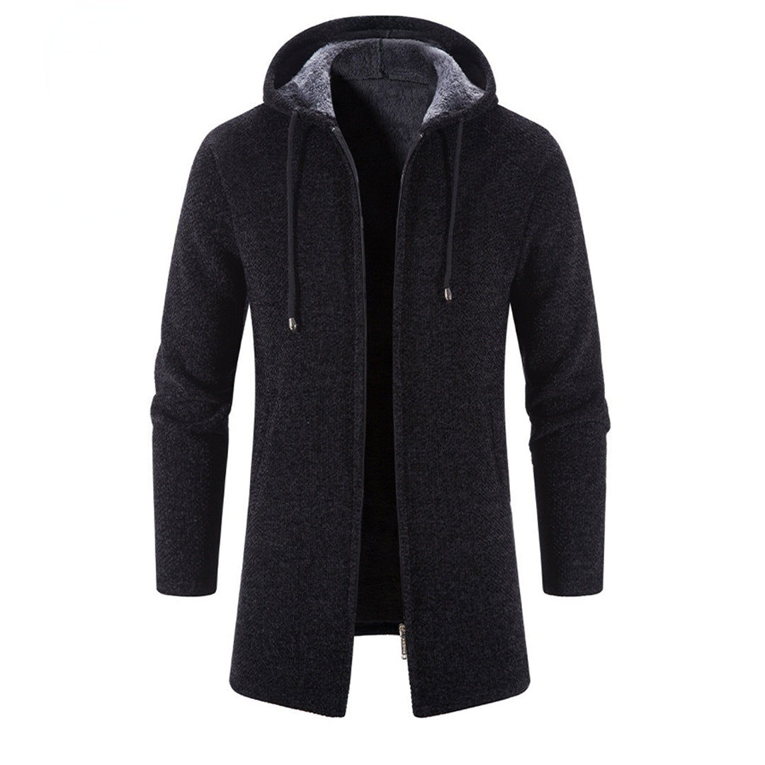 Cappotto Lungo da Uomo con Cappuccio e Zip - Image 17