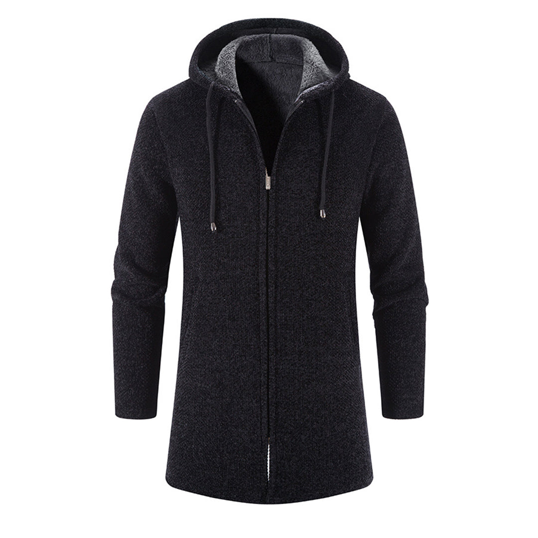 Cappotto Lungo da Uomo con Cappuccio e Zip - Image 4