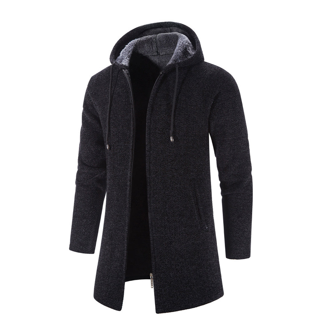 Cappotto Lungo da Uomo con Cappuccio e Zip - Image 5