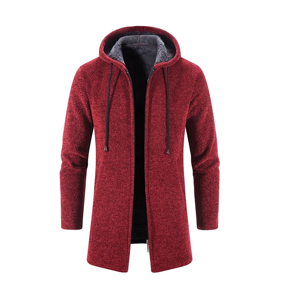 Cappotto Lungo da Uomo con Cappuccio e Zip - Image 18