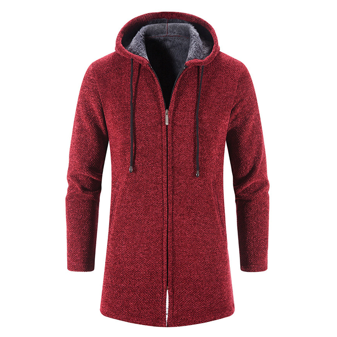 Cappotto Lungo da Uomo con Cappuccio e Zip - Image 7