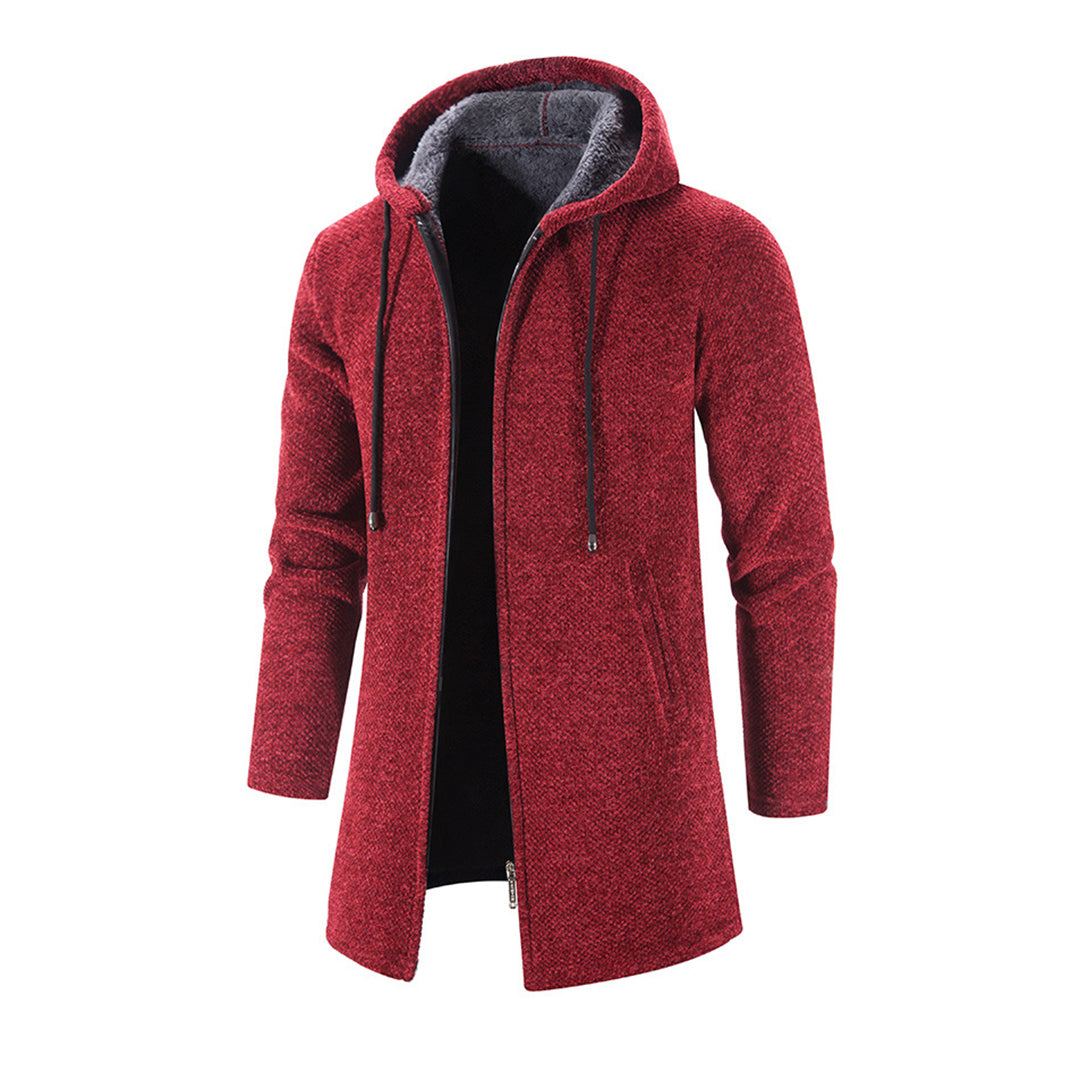 Cappotto Lungo da Uomo con Cappuccio e Zip - Image 6