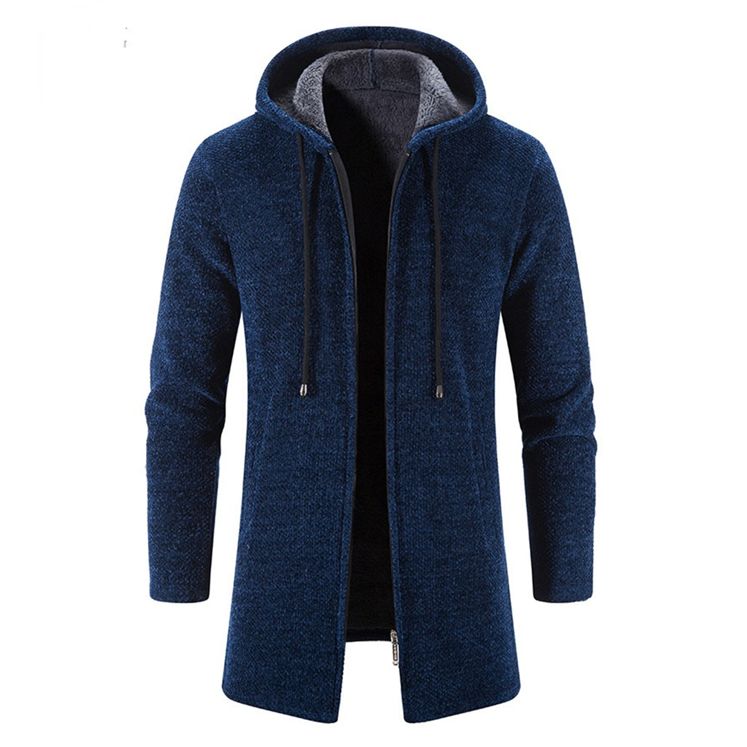 Cappotto Lungo da Uomo con Cappuccio e Zip - Image 1