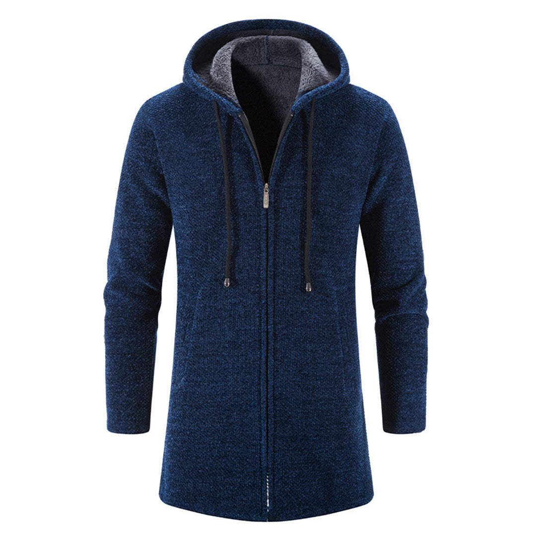 Cappotto Lungo da Uomo con Cappuccio e Zip - Image 2
