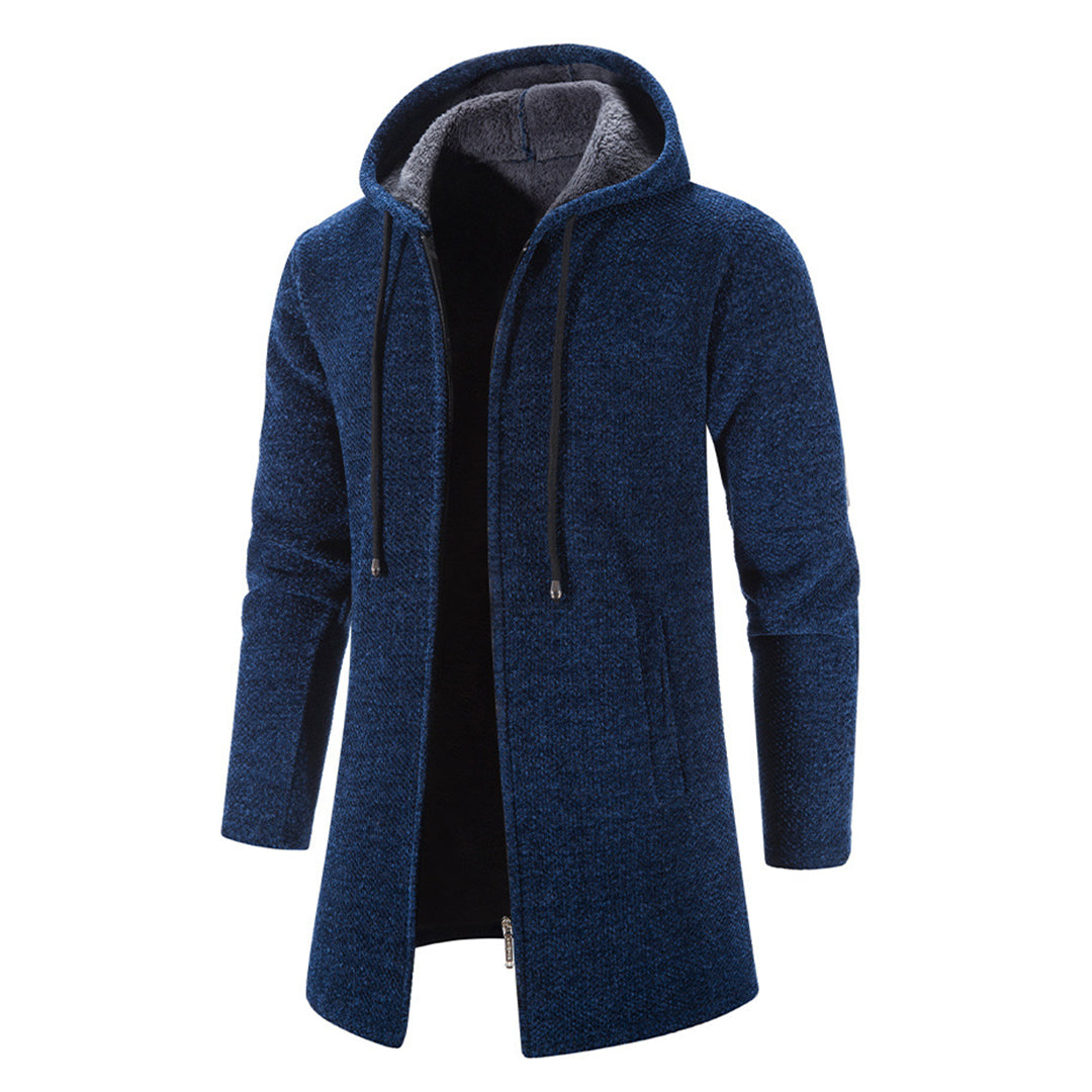 Cappotto Lungo da Uomo con Cappuccio e Zip - Image 3