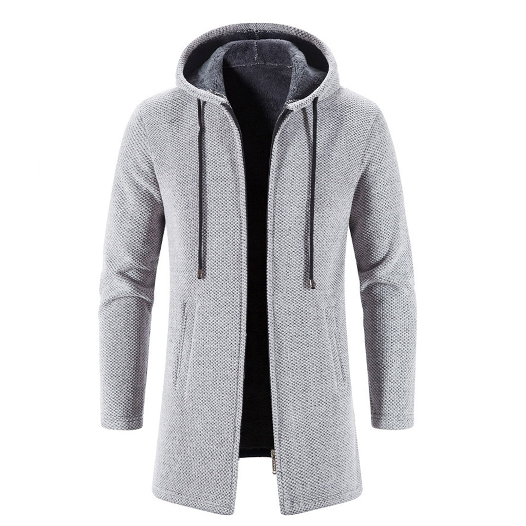 Cappotto Lungo da Uomo con Cappuccio e Zip - Image 19