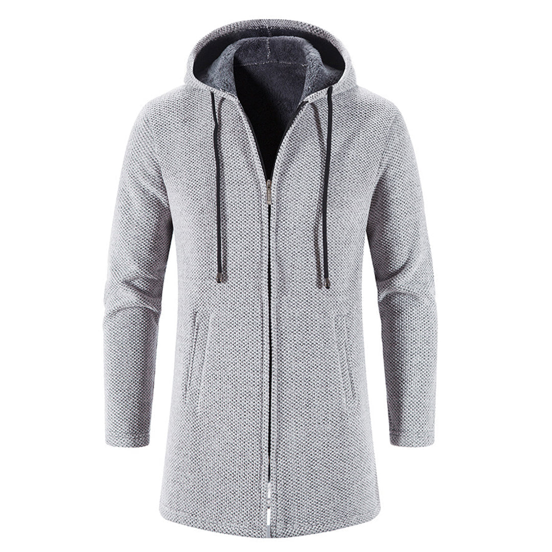Cappotto Lungo da Uomo con Cappuccio e Zip - Image 8