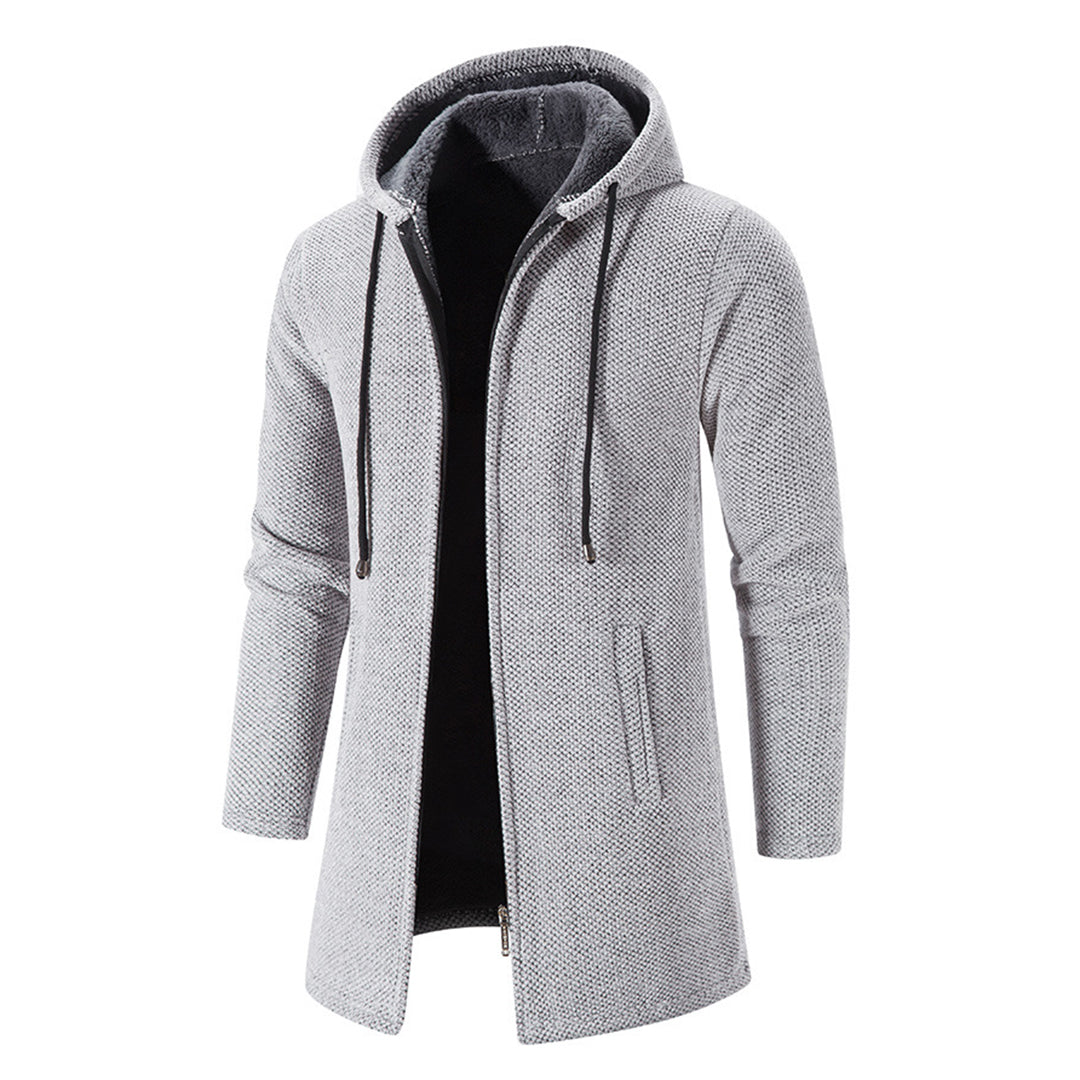 Cappotto Lungo da Uomo con Cappuccio e Zip - Image 9