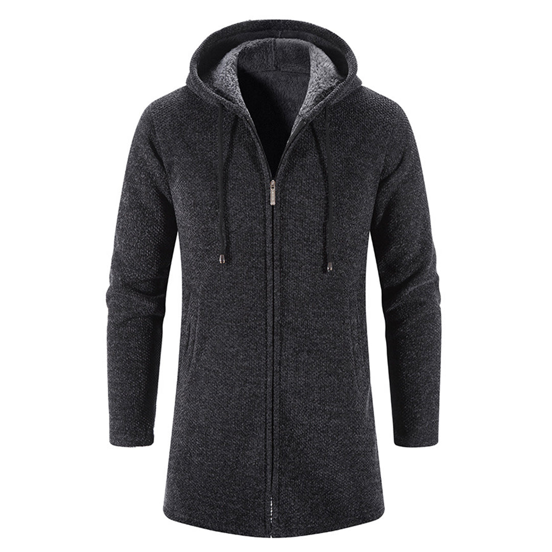 Cappotto Lungo da Uomo con Cappuccio e Zip - Image 10