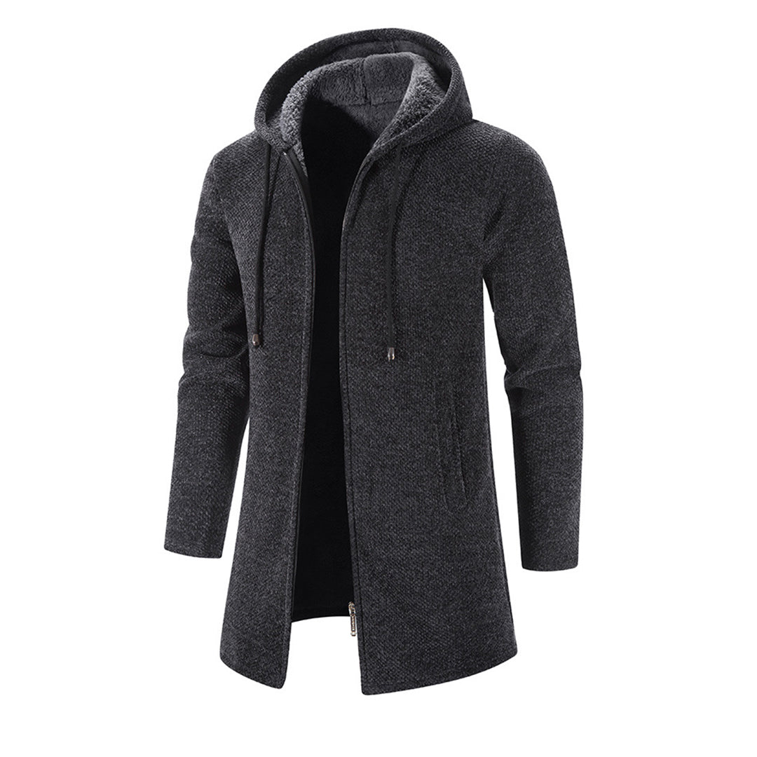 Cappotto Lungo da Uomo con Cappuccio e Zip - Image 11