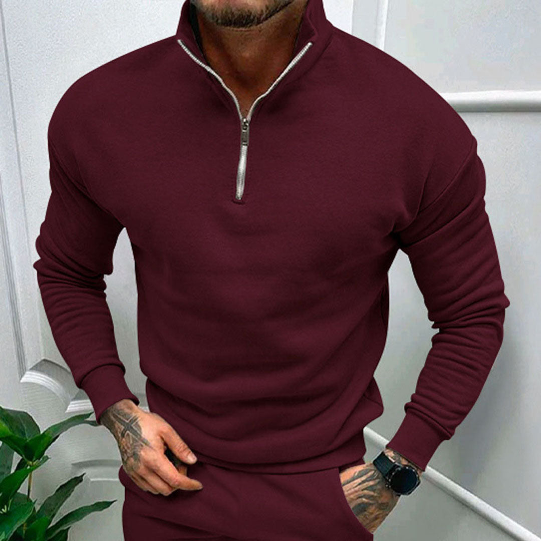 Maglione da uomo con zip corta a un quarto - Image 5