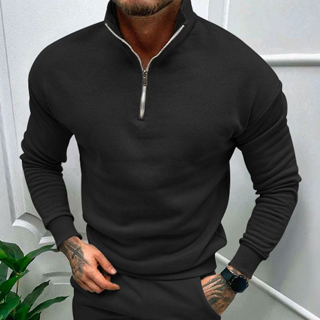 Maglione da uomo con zip corta a un quarto - Image 6
