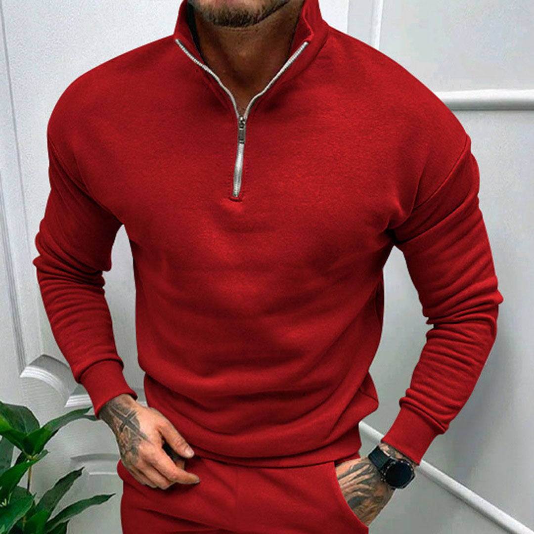 Maglione da uomo con zip corta a un quarto - Image 3