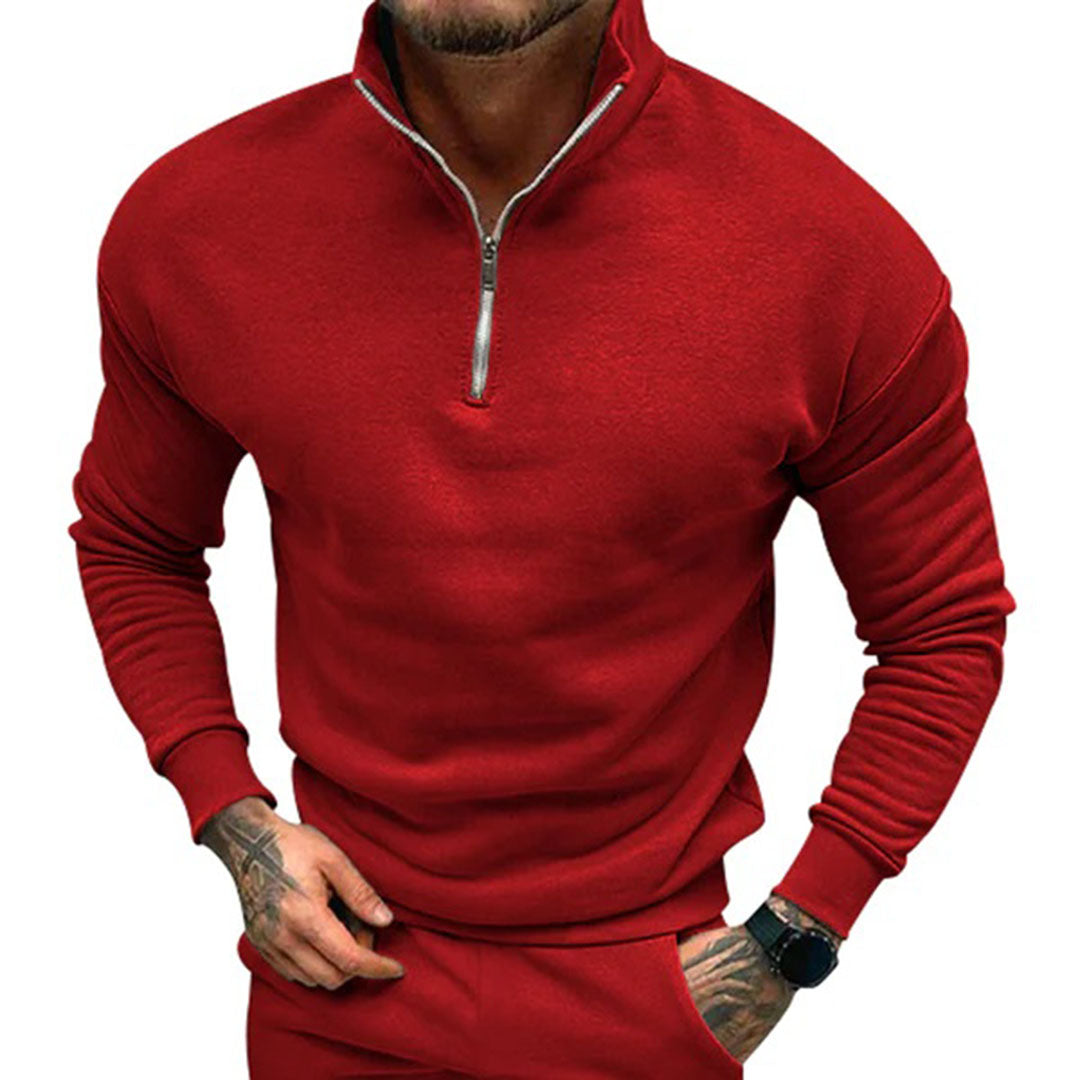 Maglione da uomo con zip corta a un quarto - Image 9