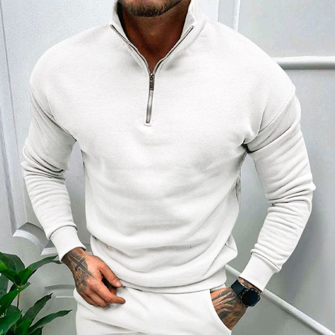 Maglione da uomo con zip corta a un quarto - Image 2