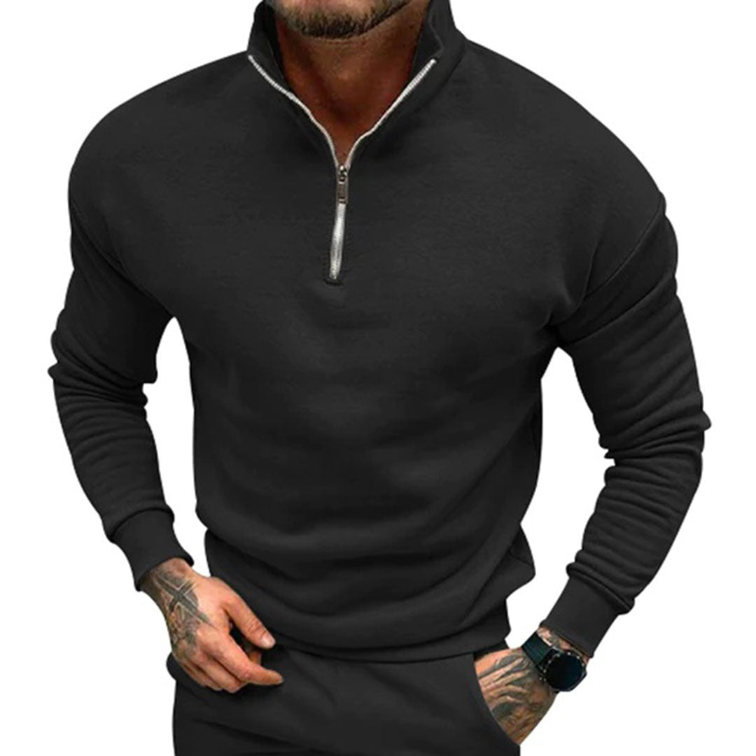 Maglione da uomo con zip corta a un quarto - Image 12