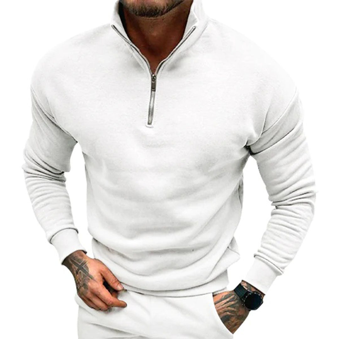 Maglione da uomo con zip corta a un quarto - Image 8
