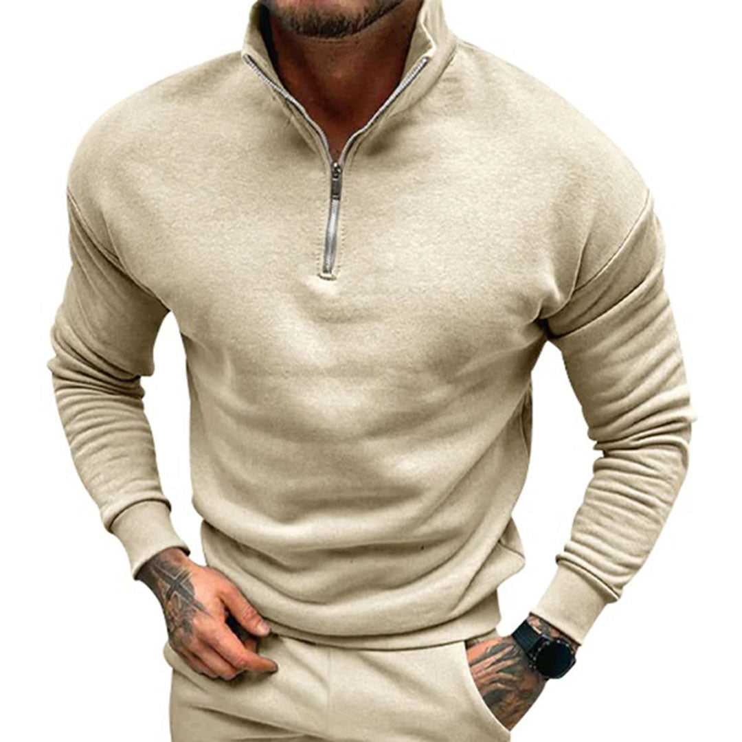 Maglione da uomo con zip corta a un quarto - Image 13
