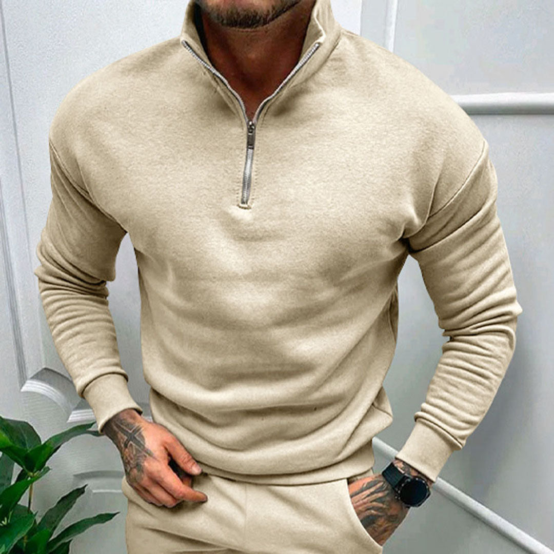 Maglione da uomo con zip corta a un quarto - Image 7