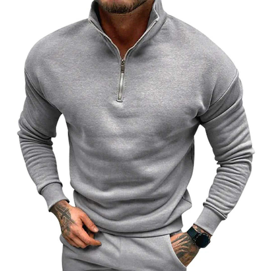 Maglione da uomo con zip corta a un quarto - Image 10