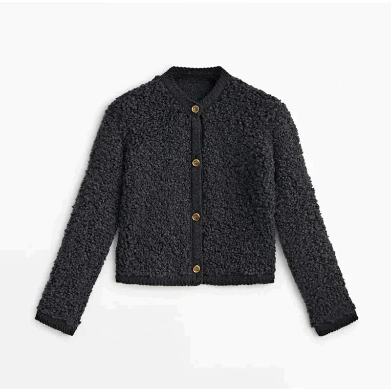 Cappotto texturizzato da donna con bottoni - Image 5