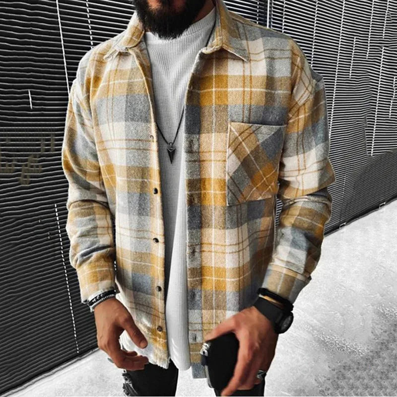 Camicia a quadri da uomo con bottoni - Image 2